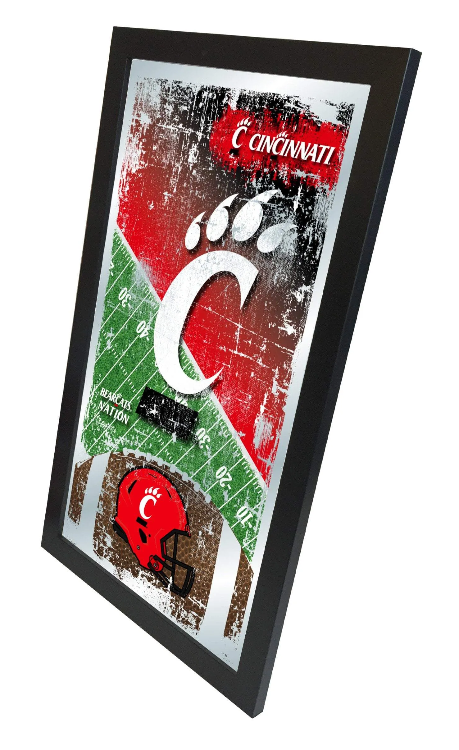 Cincinnati Bearcats HBS Football Framed Hanging Glass Wall Mirror (26"x15")