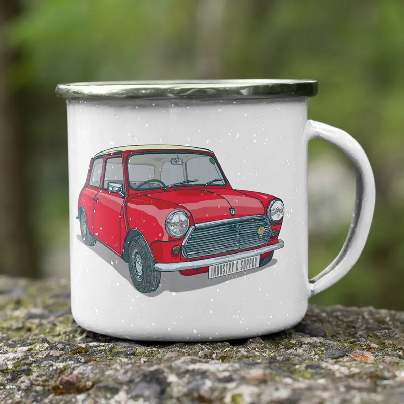 CLASSIC CARS ENAMEL MUG