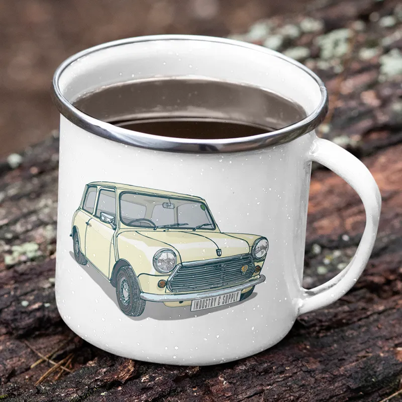 CLASSIC CARS ENAMEL MUG