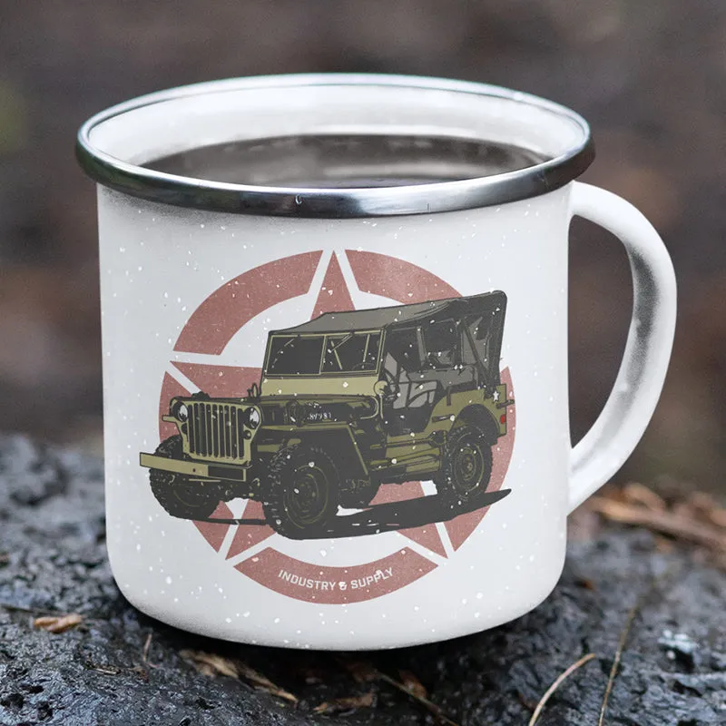 CLASSIC CARS ENAMEL MUG