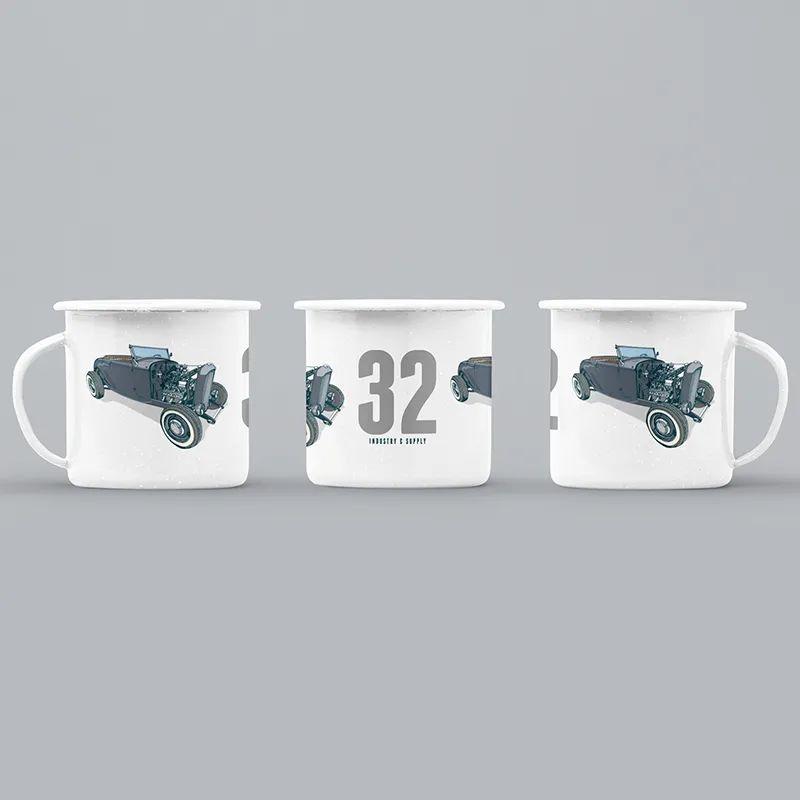 CLASSIC CARS ENAMEL MUG