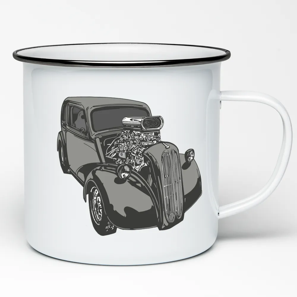 CLASSIC CARS ENAMEL MUG