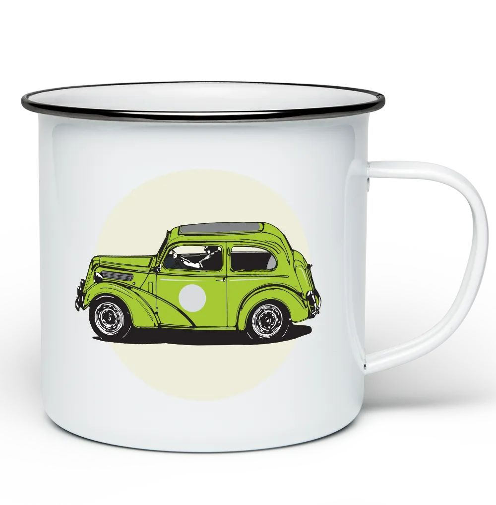 CLASSIC CARS ENAMEL MUG