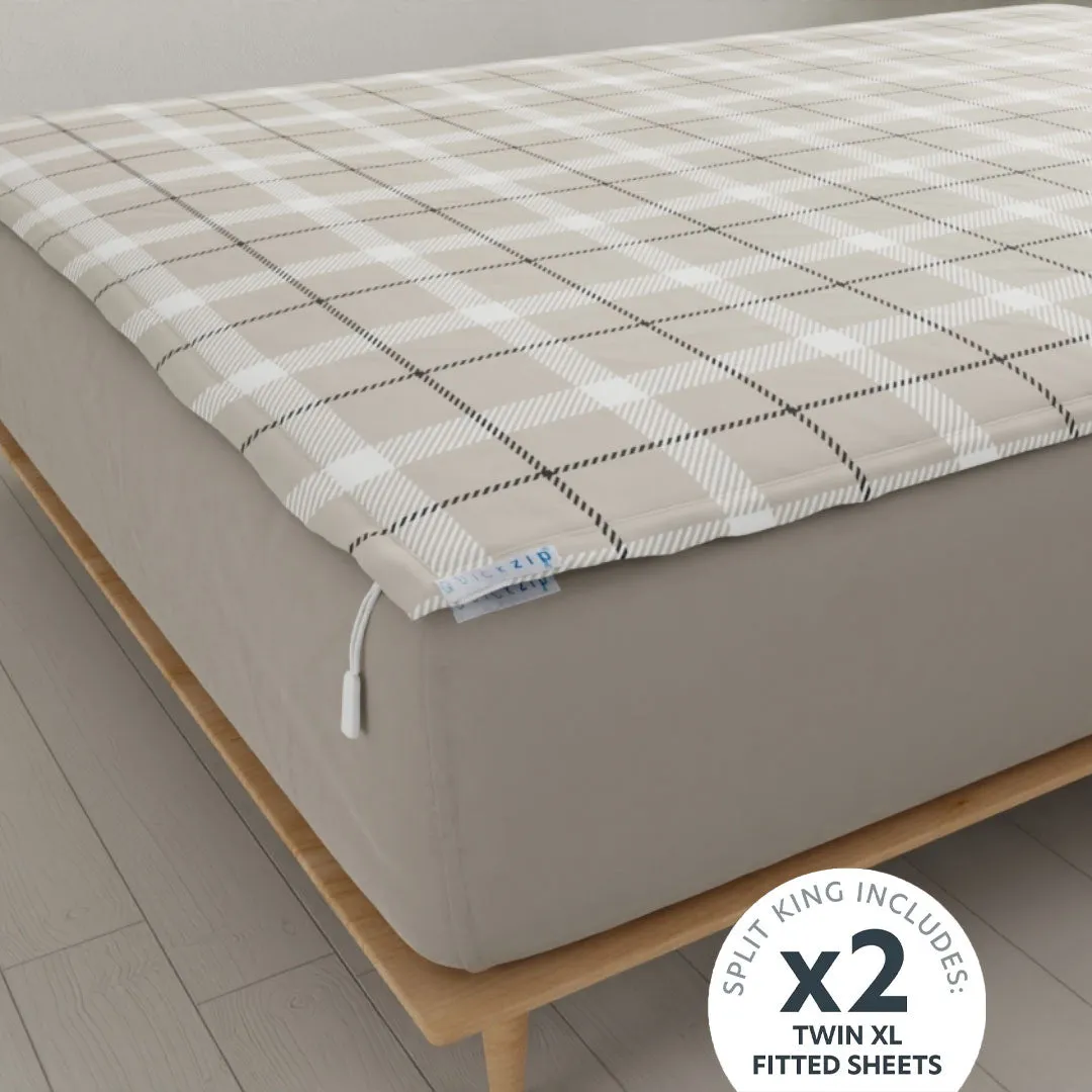 Classic Flannel Fitted Sheet (Base   Zip Sheet ) - Split King