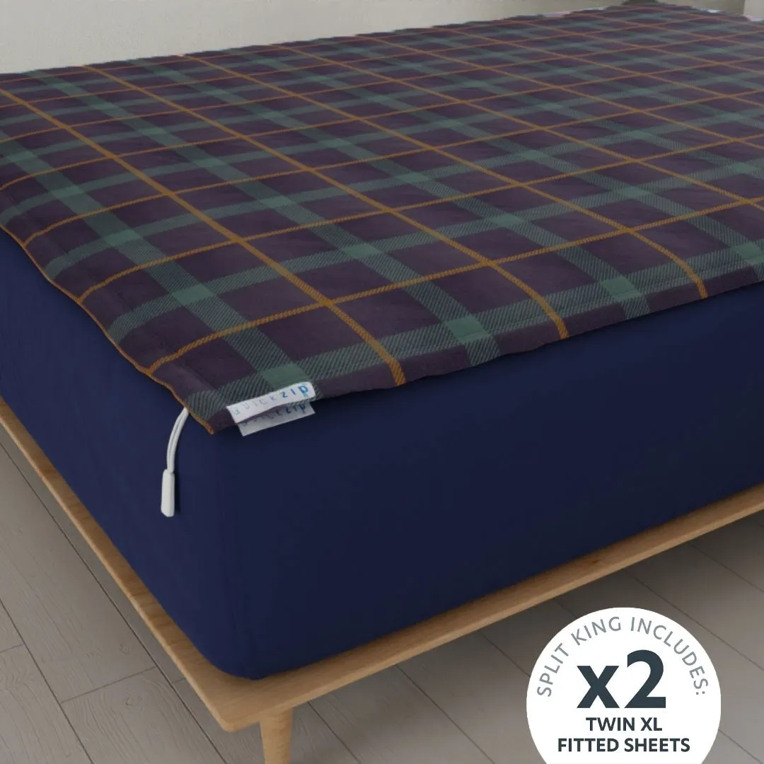 Classic Flannel Fitted Sheet (Base   Zip Sheet ) - Split King