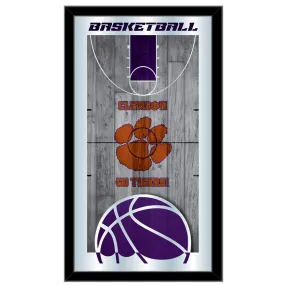 Clemson Tigers HBS Orange Basketball Framed Hanging Glass Wall Mirror (26"x15")