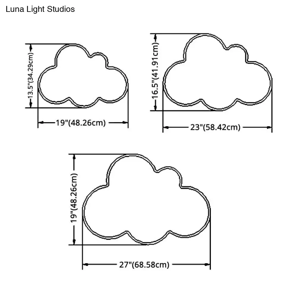 Cloud Flush Light Fixture - Minimalist Acrylic Flush Mount Ceiling Light (1 Light)