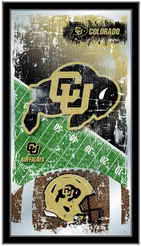 Colorado Buffaloes HBS Football Framed Hanging Glass Wall Mirror (26"x15")