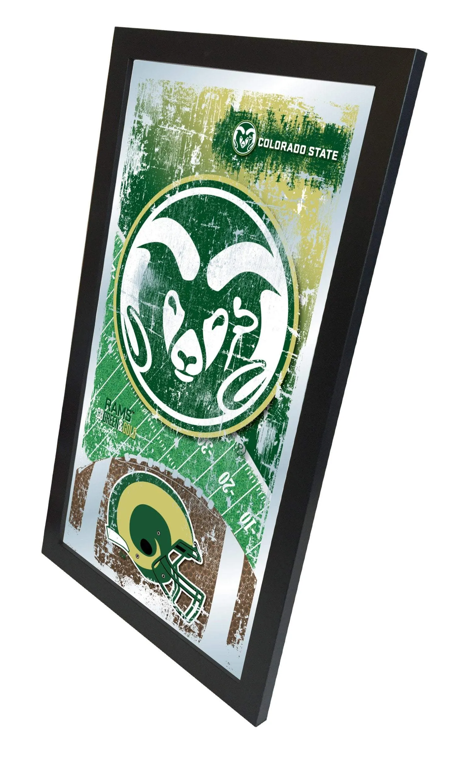 Colorado State Rams HBS Football Framed Hanging Glass Wall Mirror (26"x15")