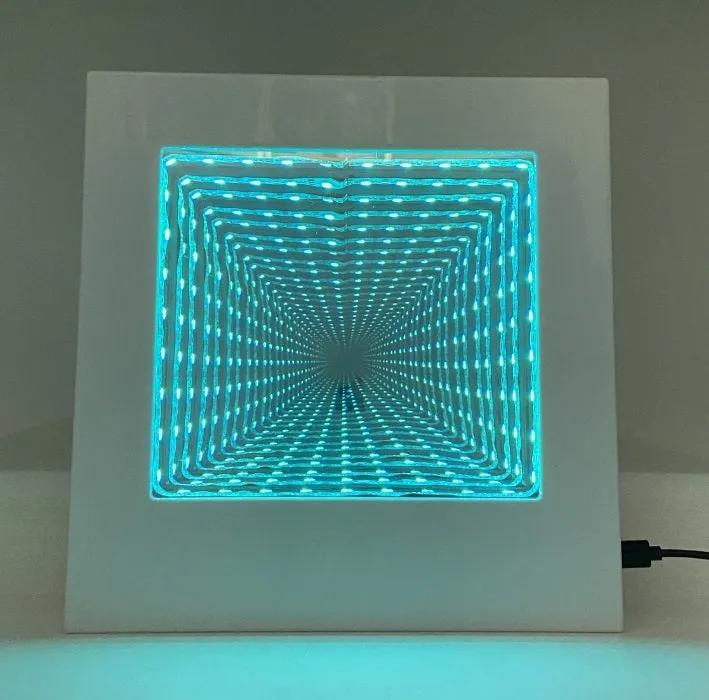 Colour Changing Square Tunnel Infinity Lamp