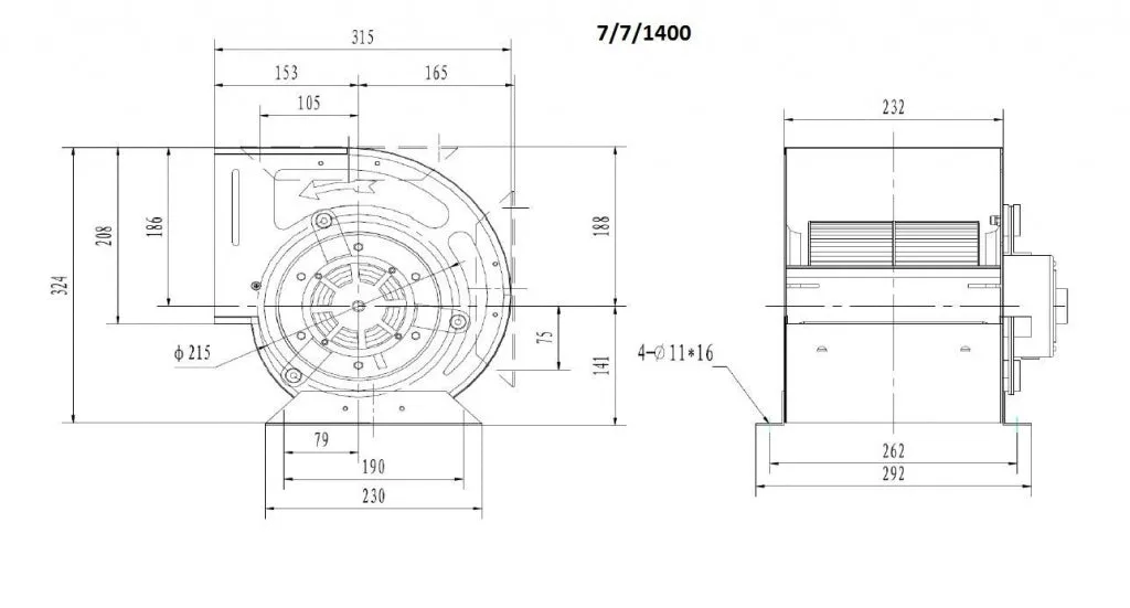 Combisteel Centrifugal Kitchen Extractor Fan 7/7 1500 m3/h - 7225.0045