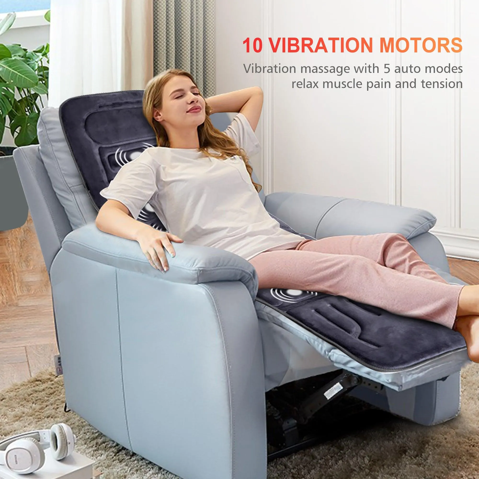 Comfier Massage Mat Full Body,Massage Pad with 10 Vibration Motors --CF-3703