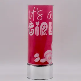 Congratulations It's A Girl Bundle- Sparkle Glass™ LED Cylinder with Congratulations It's A Girl Insert