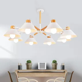 Contemporary Metal Hanging Chandelier with 8 Bulb Modern Coolie Shade - Perfect for Dining Room