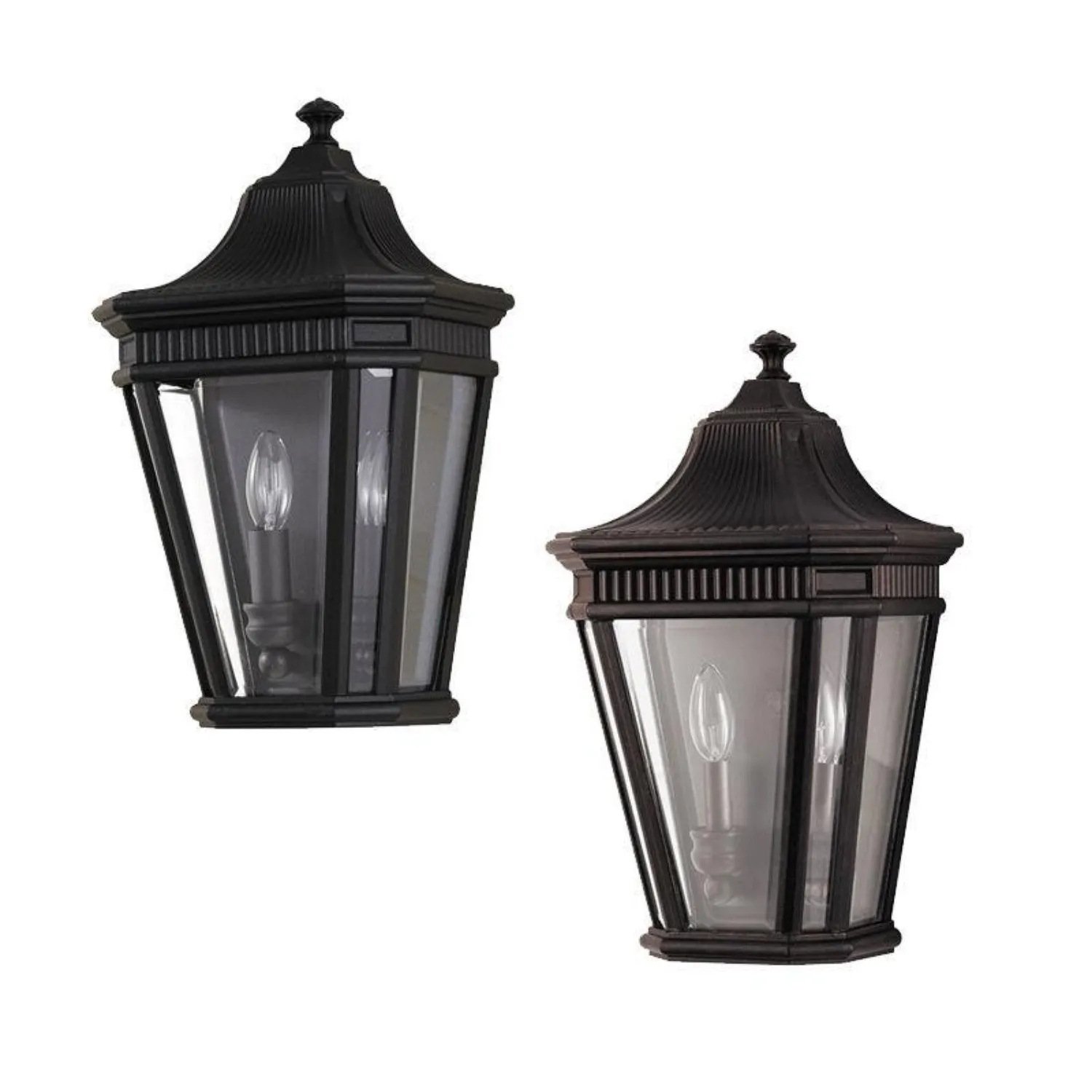 Cotswold Lane Half Wall Lantern in Black or Grecian Bronze