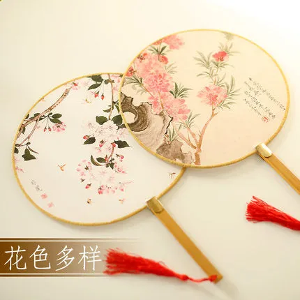 Cotton And Linen Hand-made Bamboo Bone Classical Chinese Fan Single Side 113