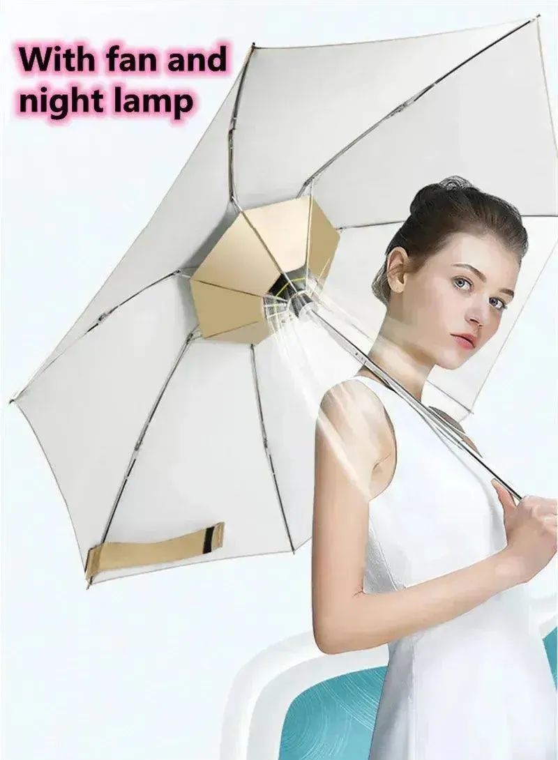 Creative Reverse LED & Fan Mini Umbrella