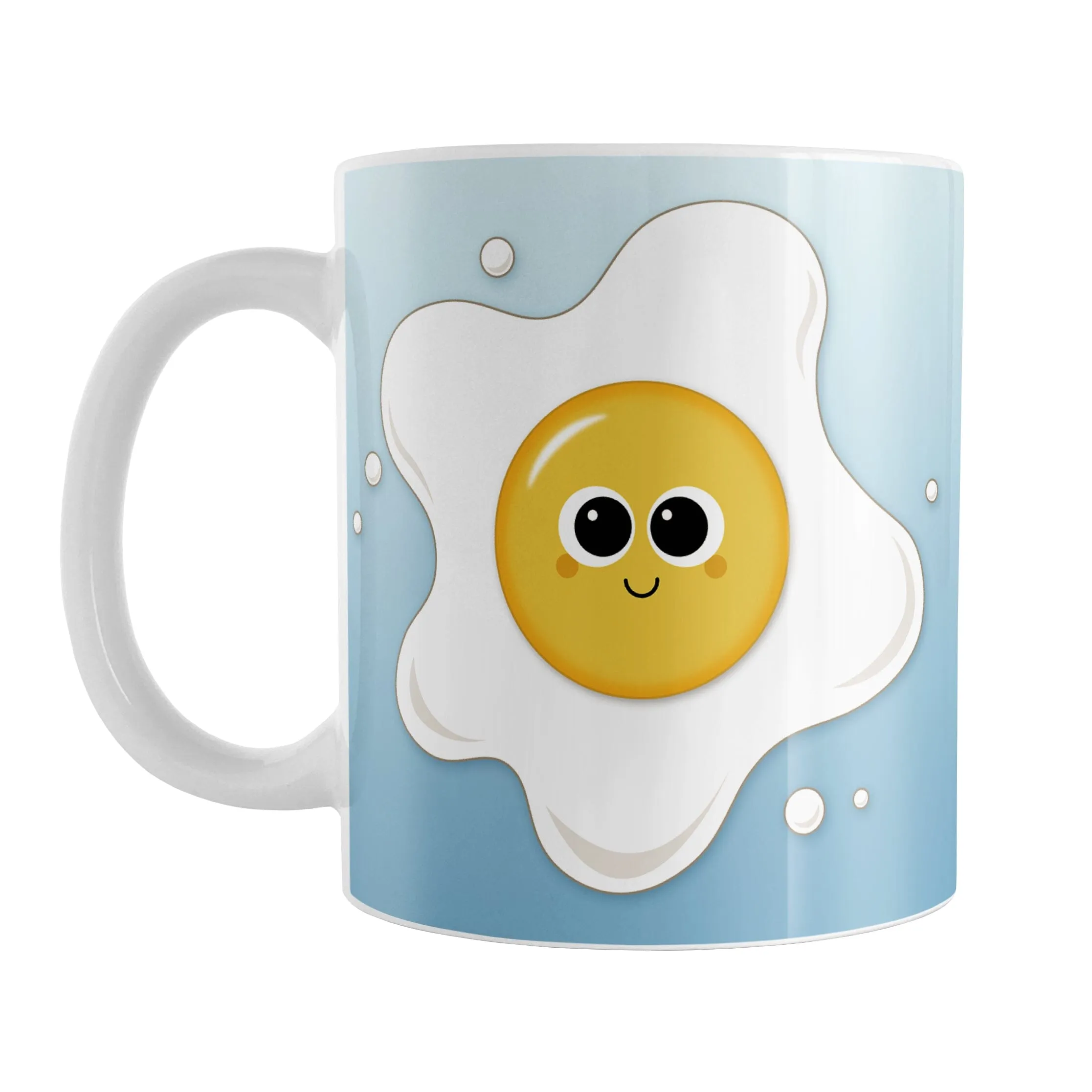 Cute Fried Egg Blue Breakfast Mug