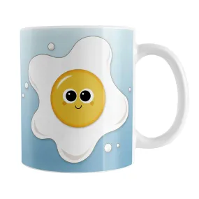 Cute Fried Egg Blue Breakfast Mug