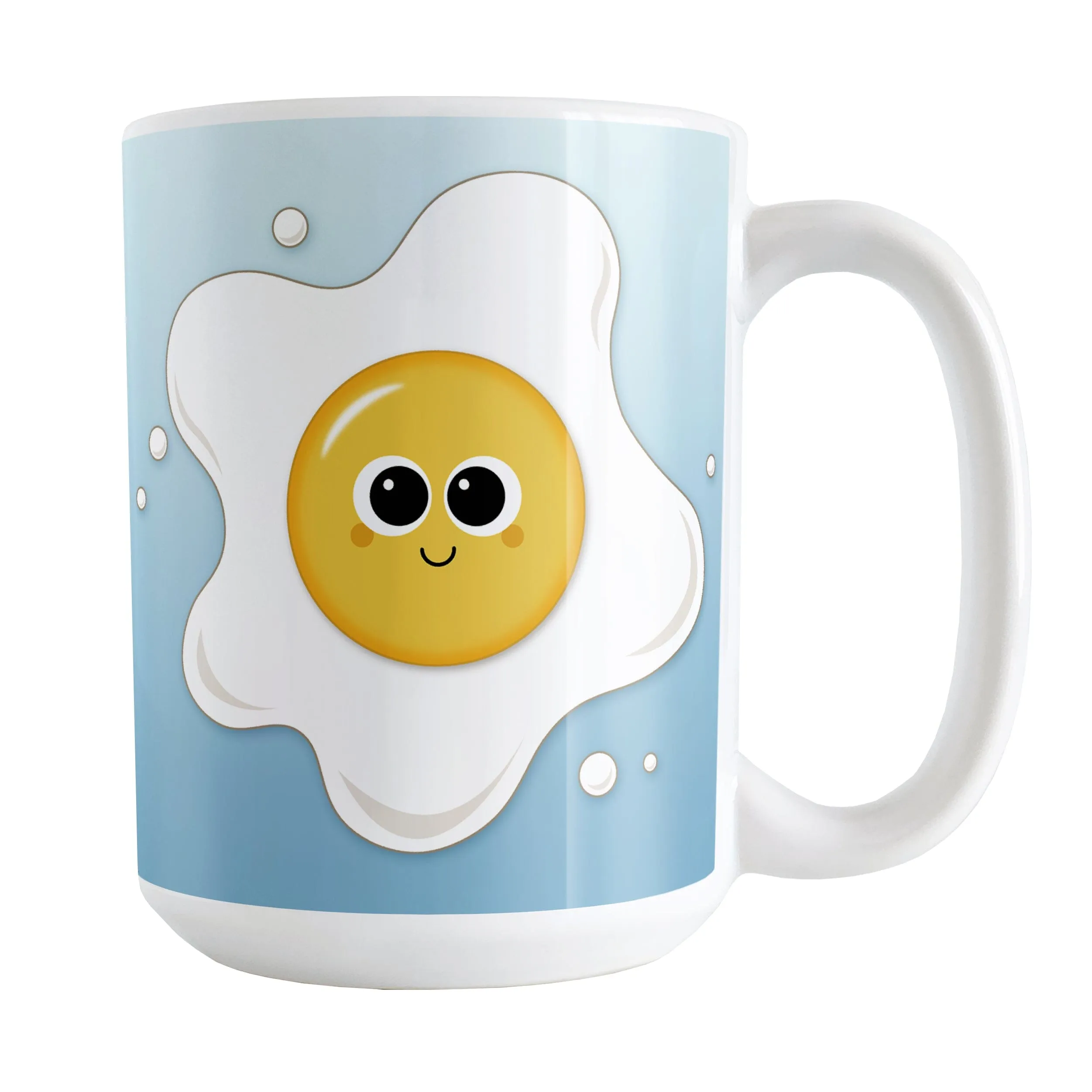 Cute Fried Egg Blue Breakfast Mug