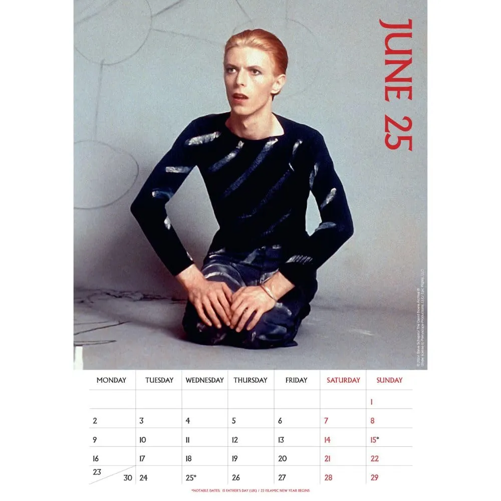 David Bowie Official 2025 A3 Calendar