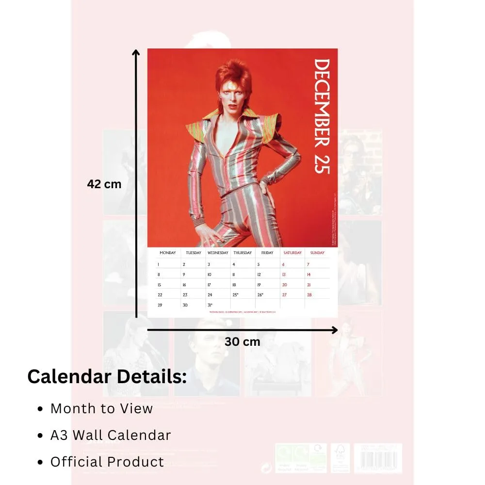 David Bowie Official 2025 A3 Calendar