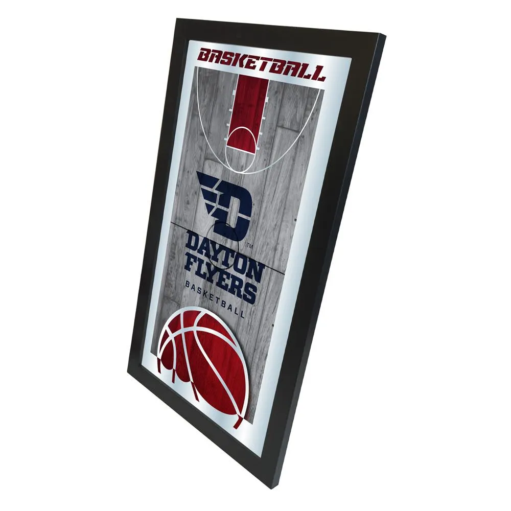 Dayton Flyers HBS Red Basketball Framed Hanging Glass Wall Mirror (26"x15")