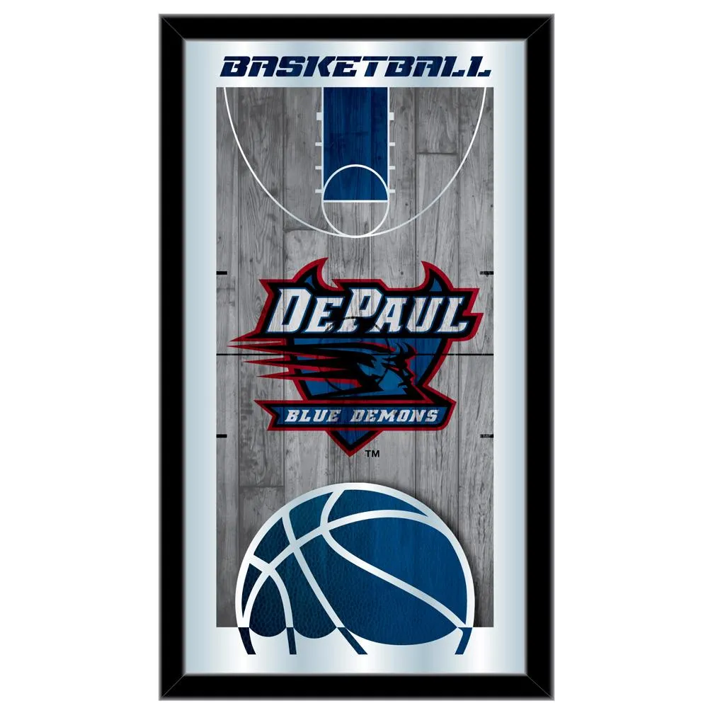 DePaul Blue Demons HBS Basketball Framed Hanging Glass Wall Mirror (26"x15")