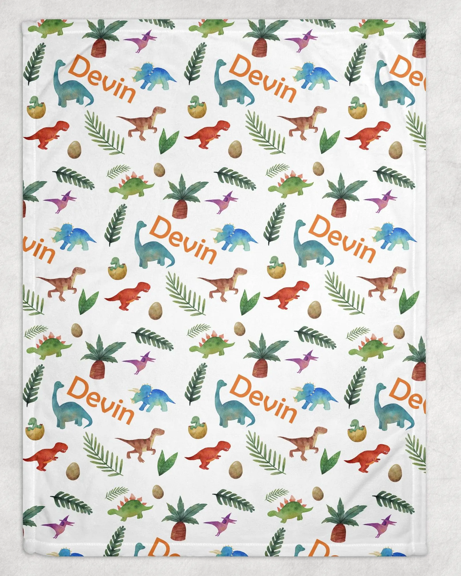 Dinosaur Print Personalized Minky Blanket (Sherpa)