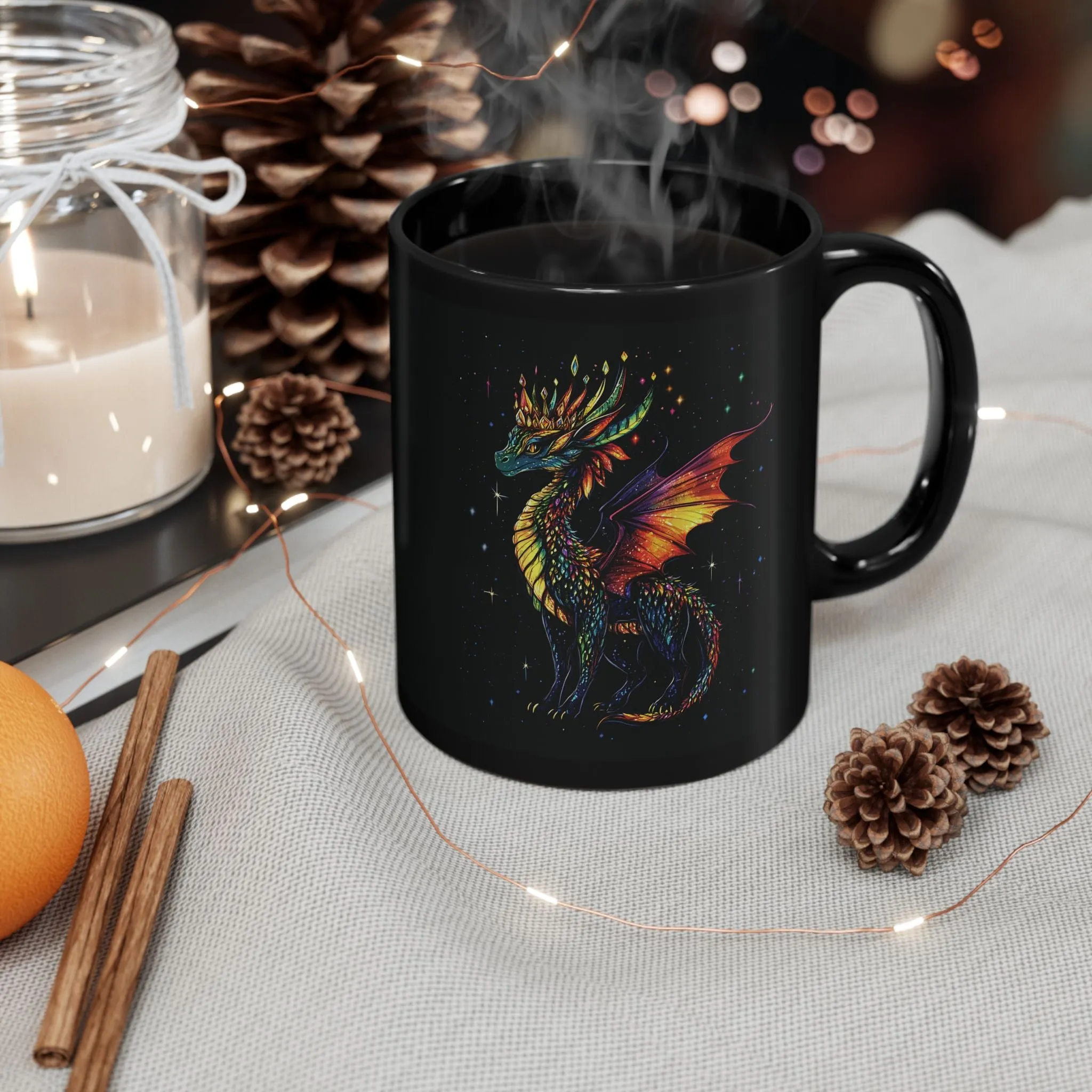 Dragon Mug, Colorful Dragon Mug, Christmas Dragon Mug, Christmas Gifts, Xmas Dragon Mug, Dragon Lover Mug, Cute Dragon Mug