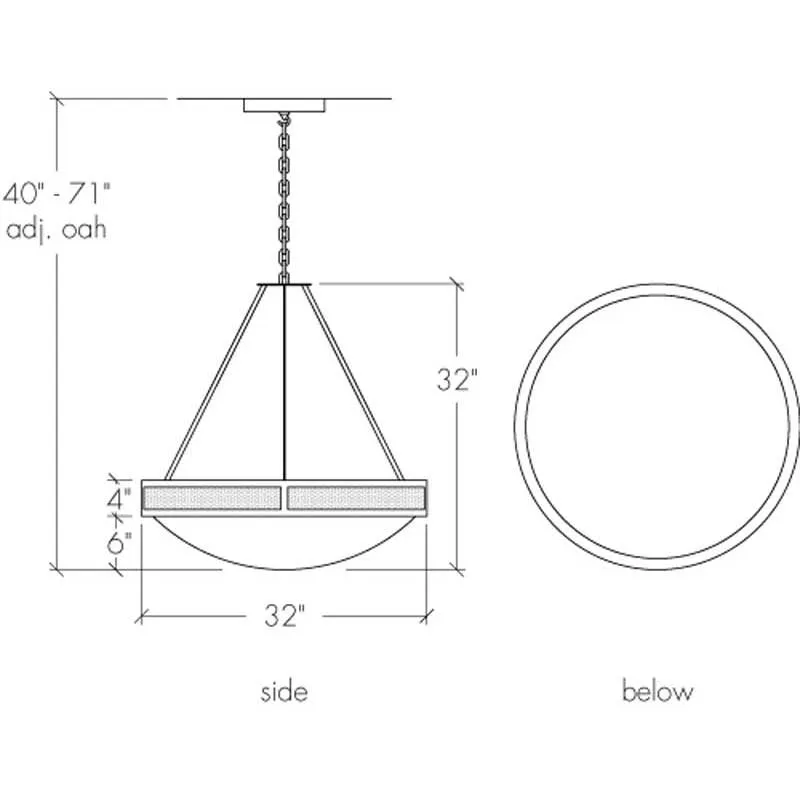 Duo 19435-32-SFM Indoor/Outdoor LED Retrofit 120V Semi Flush Mount Pendant By Ultralights Lighting