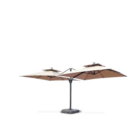 Duo Square Umbrella With solar light