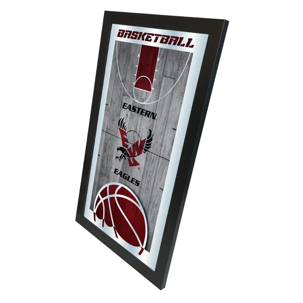 Eastern Washington Eagles HBS Basketball Framed Hang Glass Wall Mirror (26"x15")