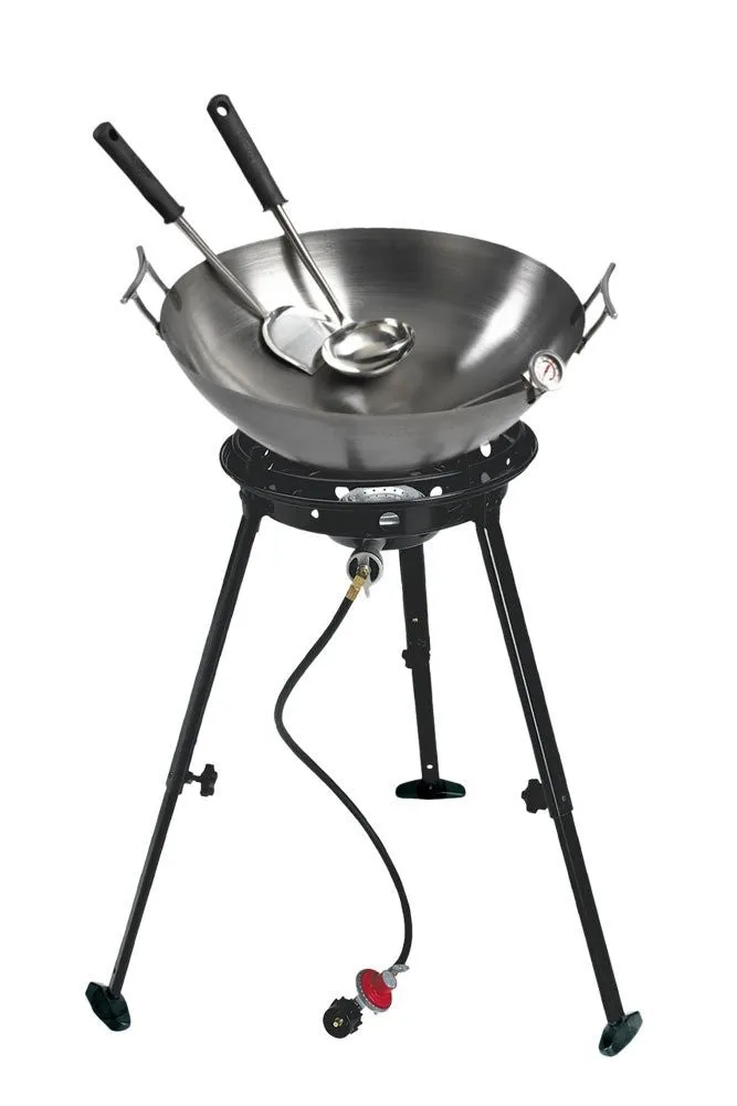 Eastman Outdoors 37212 Outdoor Gourmet 22 Inch Carbon Steel Wok Kit