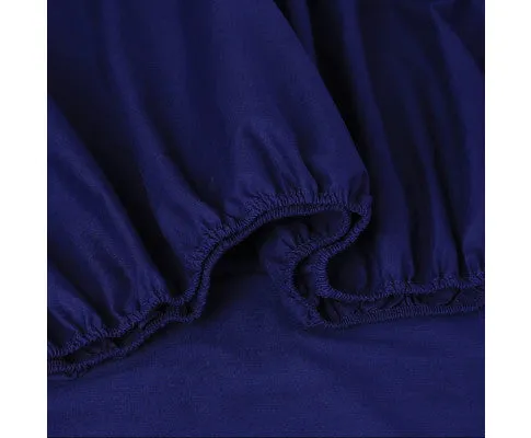 Elan Linen 100% Egyptian Cotton Vintage Washed 500TC Sheets Set - Navy