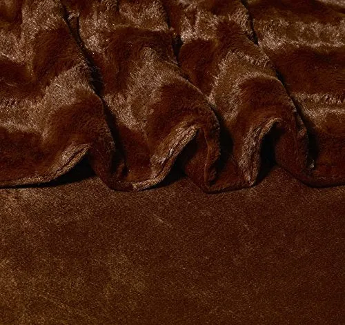 Embossed Faux Fur Throw Blanket & Bedspread - Luxurious Over-Sized Faux Fur Blanket Caramel