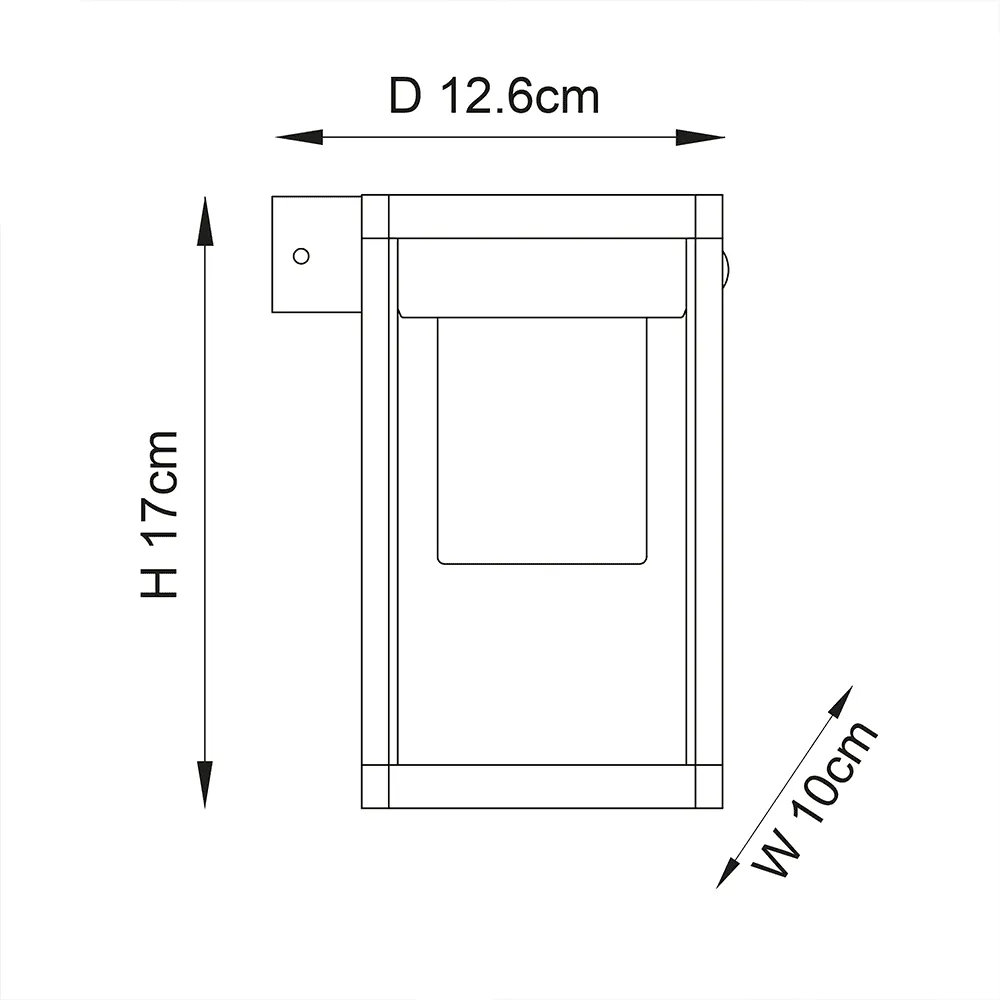 Endon Hallam Solar LED Wall Light in Black IP44