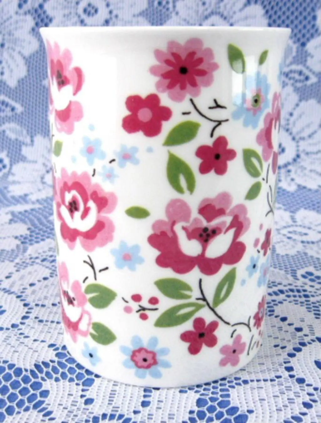 English Bouquet Chintz Mug Roy Kirkham Pink Blue English Bone China