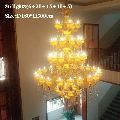 European Style Duplex Building Large Chandelier Villa Hollow Living Room Chandelier Luxury Hotel Lobby Staircase Long Lighting