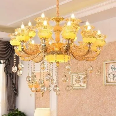 European Style Duplex Building Large Chandelier Villa Hollow Living Room Chandelier Luxury Hotel Lobby Staircase Long Lighting