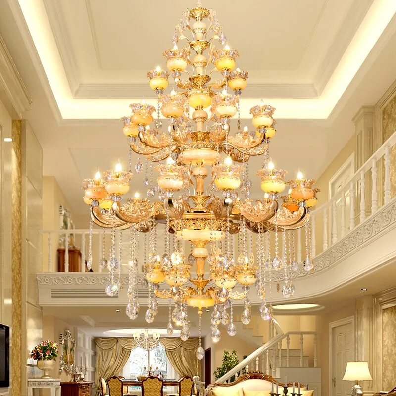 European Style Duplex Building Large Chandelier Villa Hollow Living Room Chandelier Luxury Hotel Lobby Staircase Long Lighting