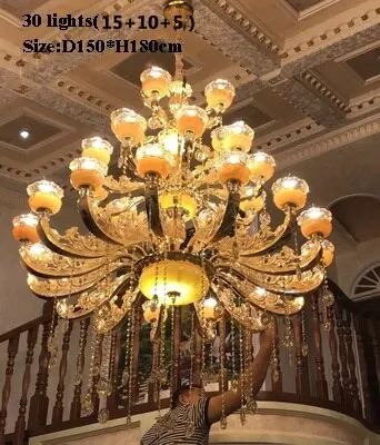 European Style Duplex Building Large Chandelier Villa Hollow Living Room Chandelier Luxury Hotel Lobby Staircase Long Lighting