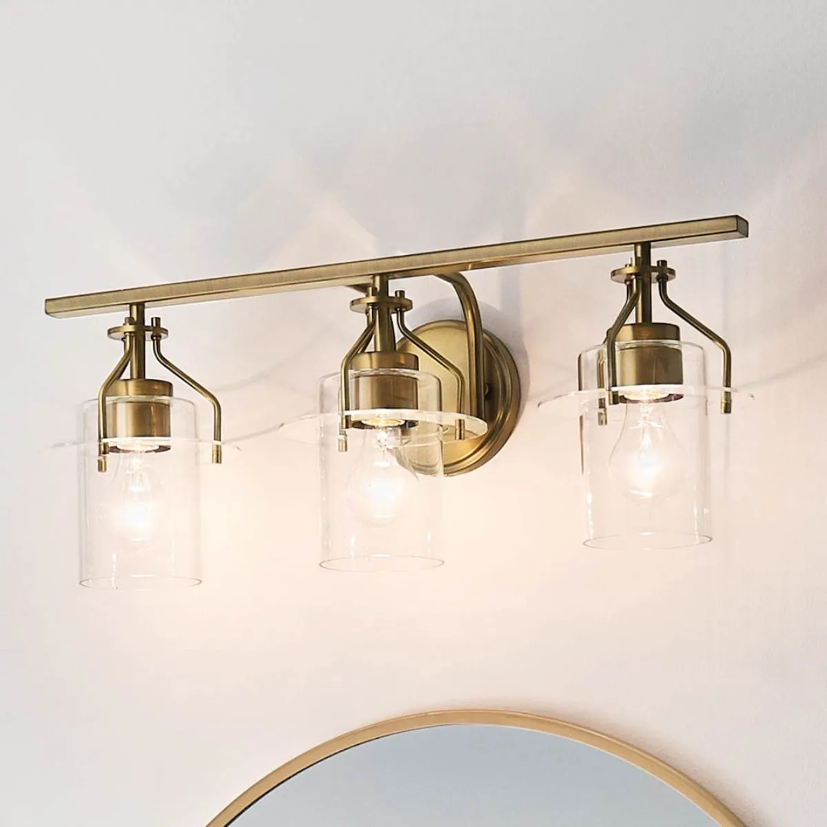 Everett 24 in. 3 Lights Vanity Light Brushed Brass finish