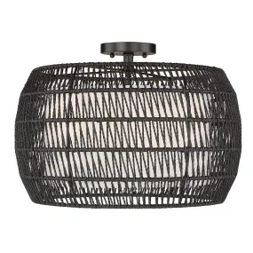 Everly 19 in. 4 Lights Semi flush Mount Light Matte Black Finish