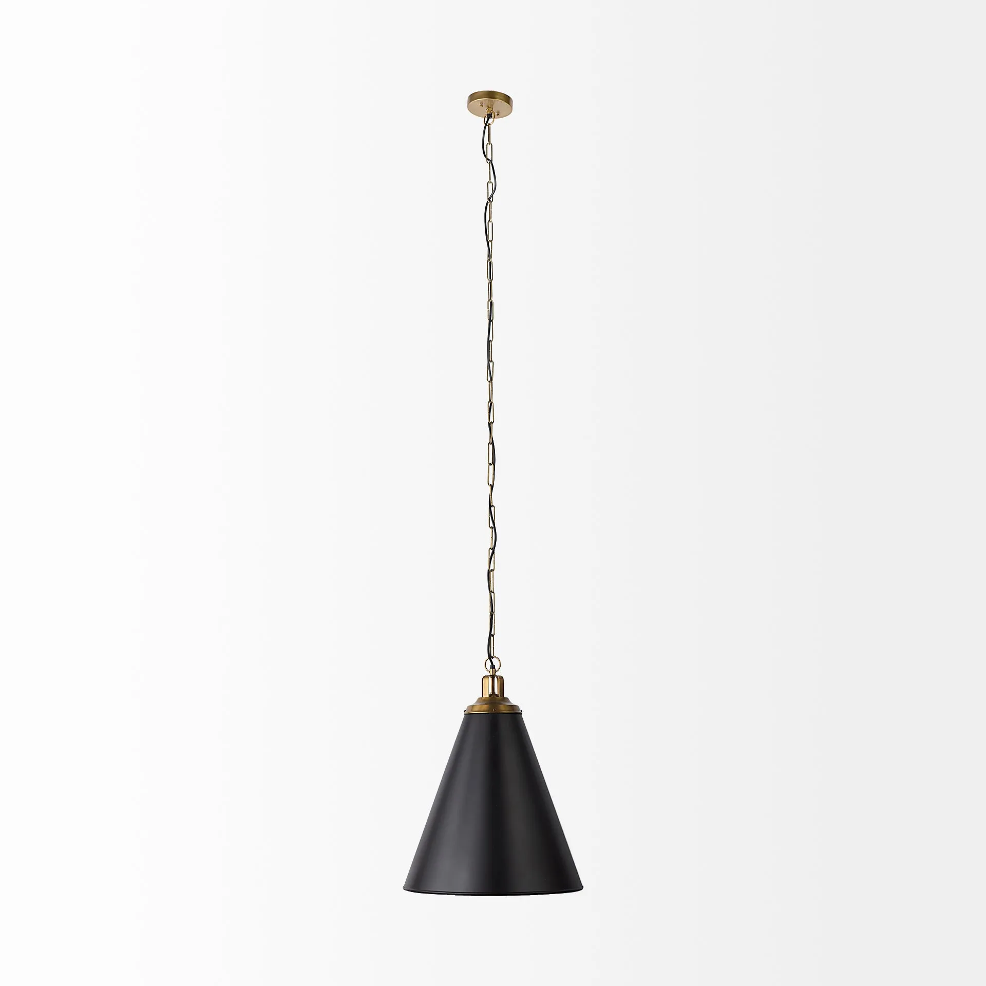 Felicity Metal Cone Pendant in Black