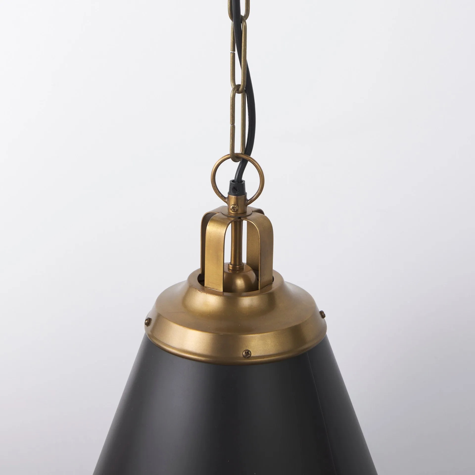 Felicity Metal Cone Pendant in Black