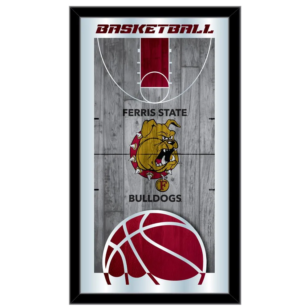 Ferris State Bulldogs HBS Basketball Framed Hanging Glass Wall Mirror (26"x15")