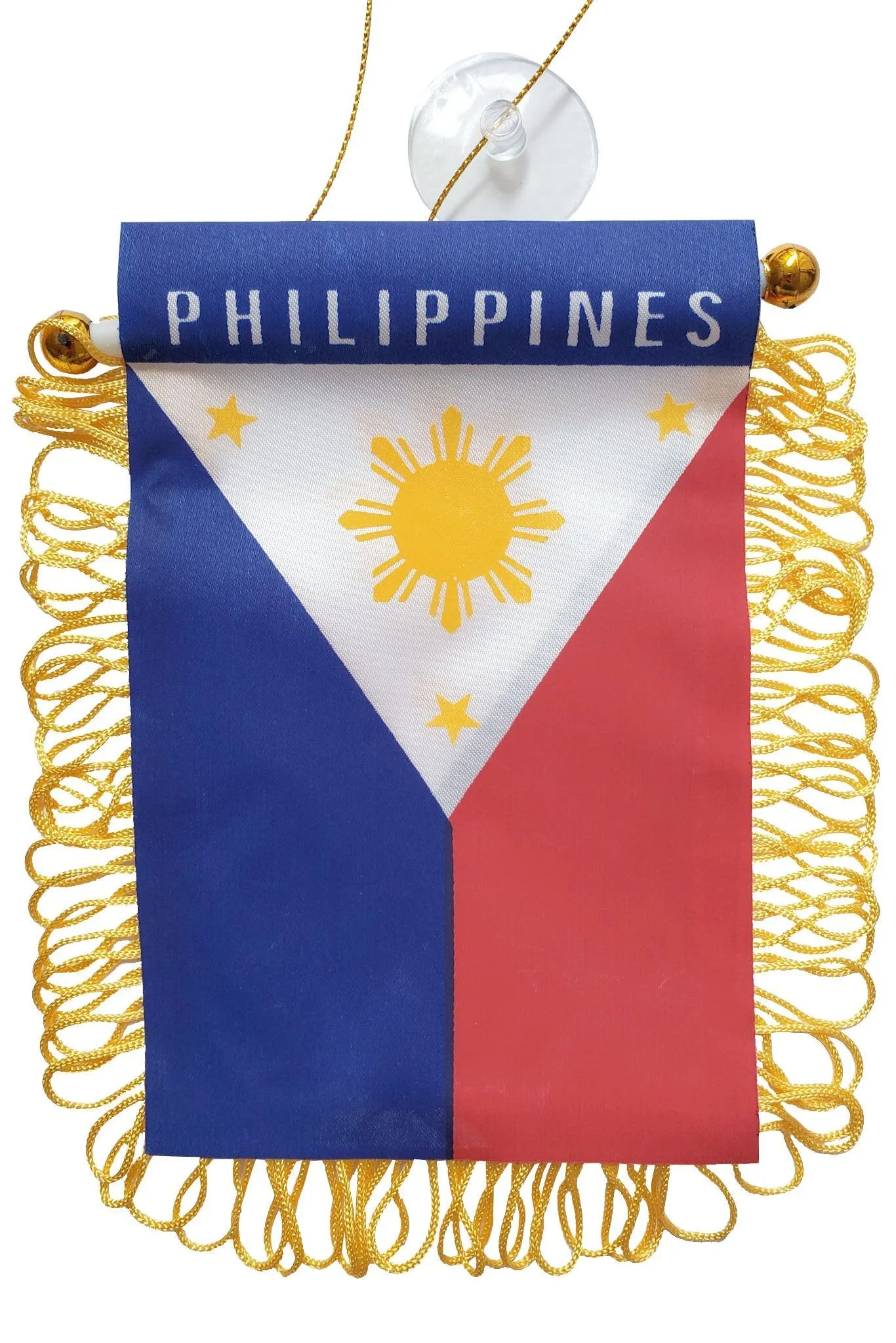 FH15 - Filipino Flag Car Accessory with Suction Cup Hanger