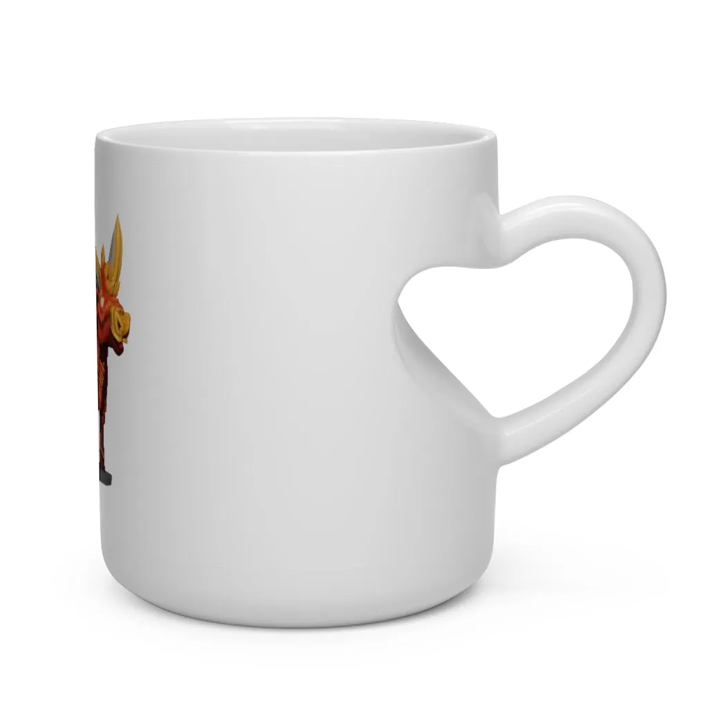 Fire Bull Heart Shape Mug