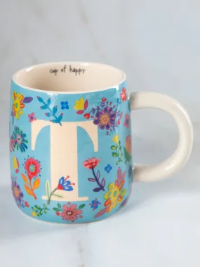 Floral Initial Mug - T